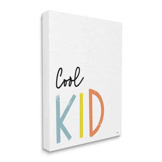 Stupell Industries Cool Kid Text Minimal Red Yellow Blue Typography Canvas Wall Art